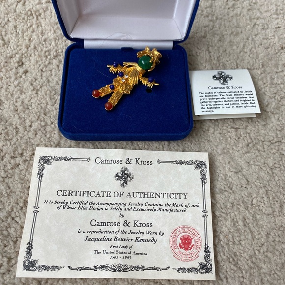Camrose & Kross Gold Brooch scarecrow Jackie Kennedy
